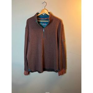 ROBERT GRAHAM Men's Quarter Zip Pullover Sweater - size XL